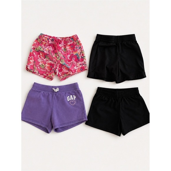 GAP Other - Gap Kids Athletic Works Shorts Bundle Cotton Polyester Floral Black Size S 6-7